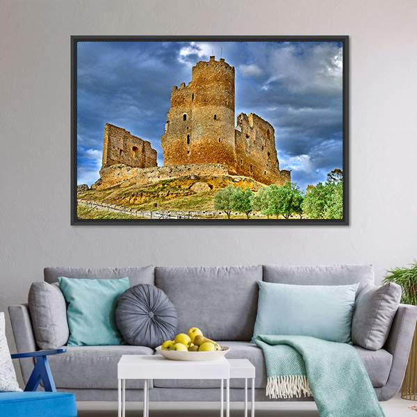 Mazzarino Medieval Castle Canvas Wall Art-5 Horizontal-Gallery Wrap-22" x 12"-Tiaracle