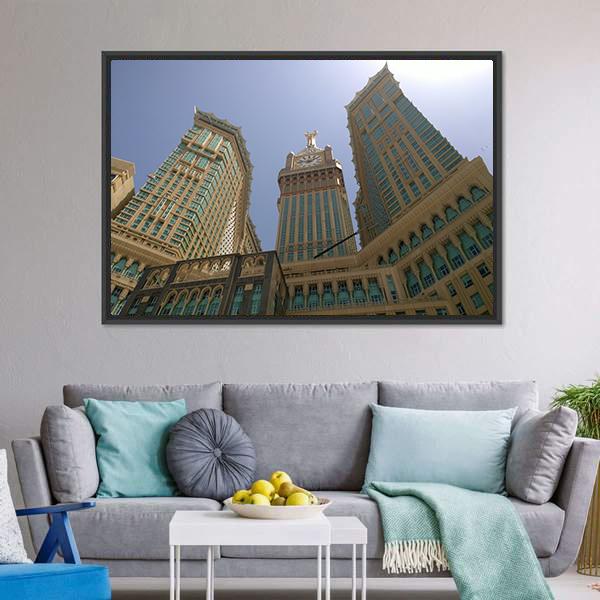 Mecca Clock Tower Canvas Wall Art-5 Horizontal-Gallery Wrap-22" x 12"-Tiaracle