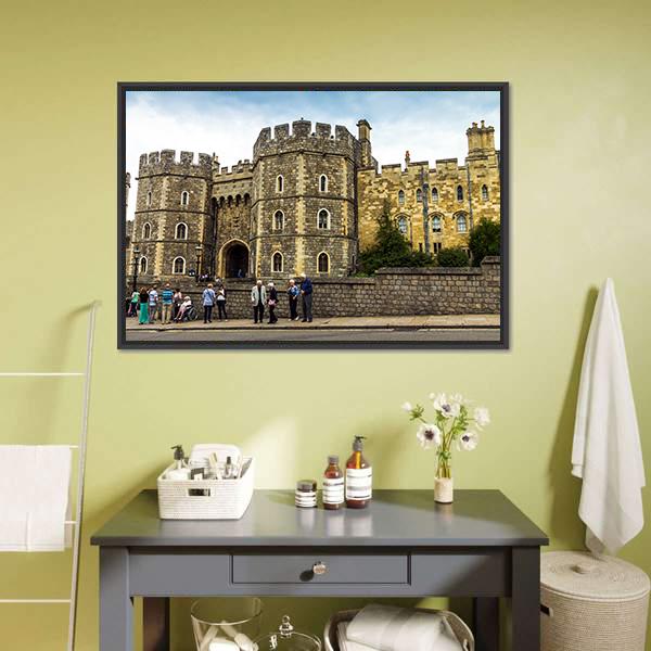 Medieval Windsor Castle Canvas Wall Art-1 Piece-Floating Frame-24" x 16"-Tiaracle