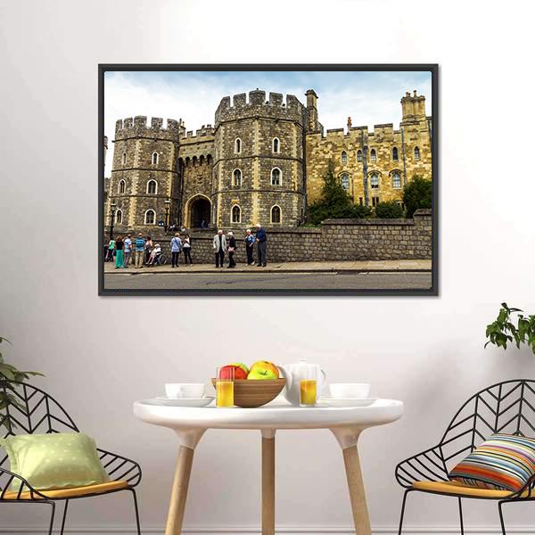 Medieval Windsor Castle Canvas Wall Art-3 Horizontal-Gallery Wrap-25" x 16"-Tiaracle