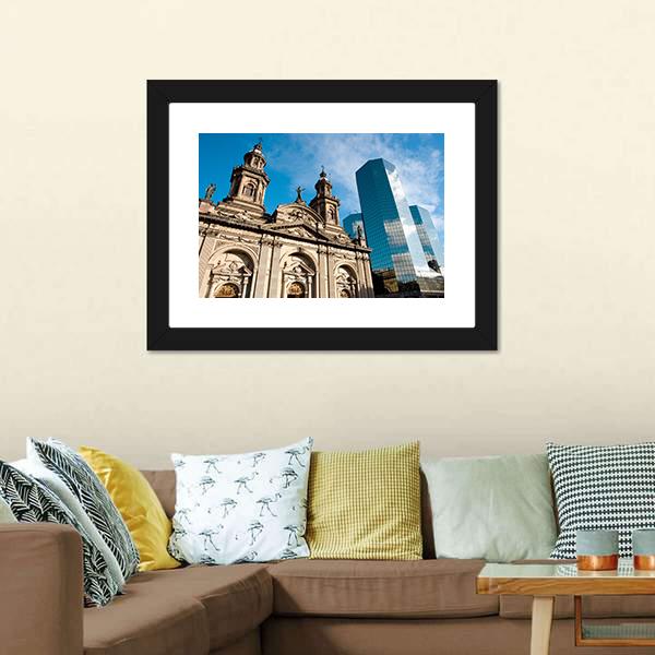 Metropolitan Cathedral In Mexico Canvas Wall Art-3 Horizontal-Gallery Wrap-25" x 16"-Tiaracle