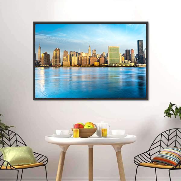 Midtown Manhattan Skyline US Canvas Wall Art-3 Horizontal-Gallery Wrap-25" x 16"-Tiaracle