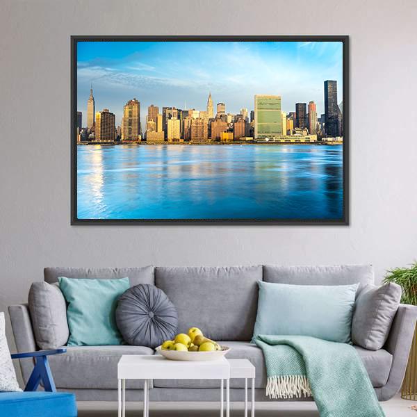 Midtown Manhattan Skyline US Canvas Wall Art-3 Horizontal-Gallery Wrap-25" x 16"-Tiaracle