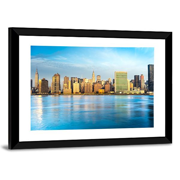 Midtown Manhattan Skyline US Canvas Wall Art-3 Horizontal-Gallery Wrap-25" x 16"-Tiaracle