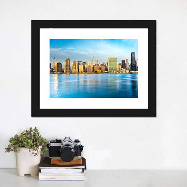 Midtown Manhattan Skyline US Canvas Wall Art-3 Horizontal-Gallery Wrap-25" x 16"-Tiaracle