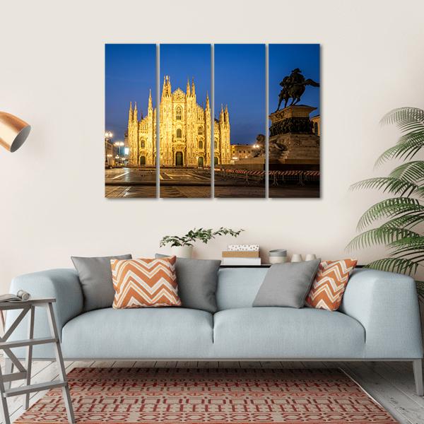 Milan Cathedral Italy Canvas Wall Art-4 Horizontal-Gallery Wrap-34" x 24"-Tiaracle