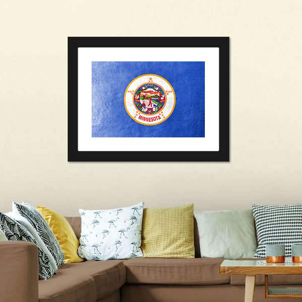 Minnesota Flag Canvas Wall Art-3 Horizontal-Gallery Wrap-25" x 16"-Tiaracle