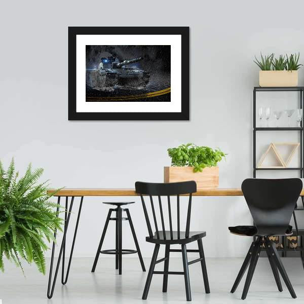 Modern Battle Tank Canvas Wall Art-3 Horizontal-Gallery Wrap-25" x 16"-Tiaracle