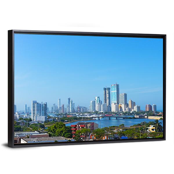 Modern Development In Cartagena Canvas Wall Art-3 Horizontal-Gallery Wrap-25" x 16"-Tiaracle