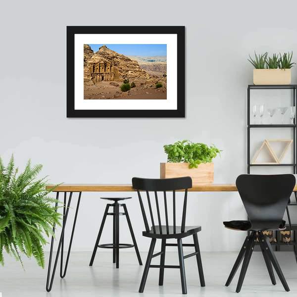 Monastery At Petra Jordan Canvas Wall Art-3 Horizontal-Gallery Wrap-25" x 16"-Tiaracle