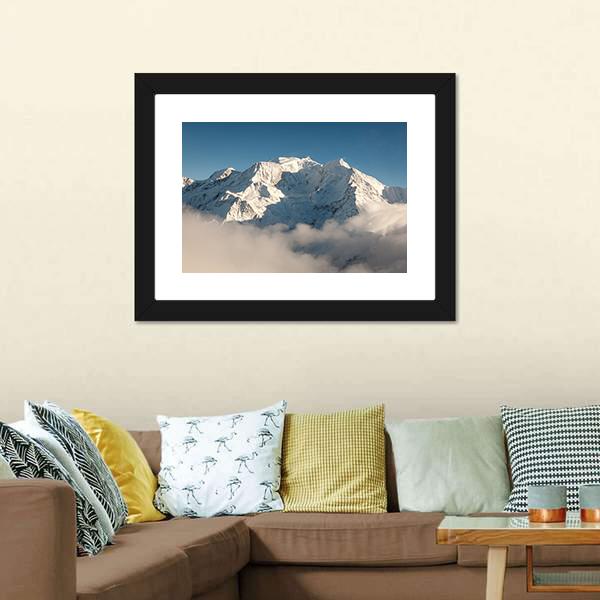 Mont Blanc In Winter Canvas Wall Art-3 Horizontal-Gallery Wrap-25" x 16"-Tiaracle