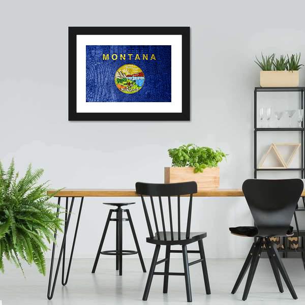 Montana Flag Canvas Wall Art-3 Horizontal-Gallery Wrap-25" x 16"-Tiaracle