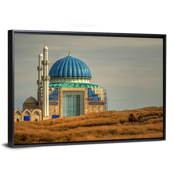 Mosque In Turkistan Canvas Wall Art-3 Horizontal-Gallery Wrap-25" x 16"-Tiaracle