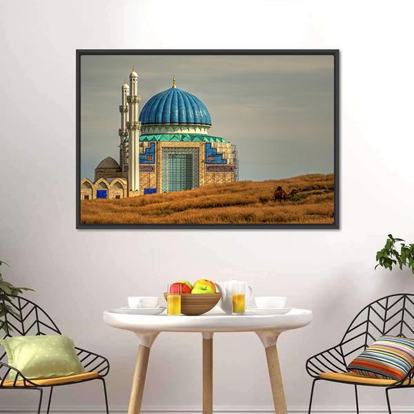 Mosque In Turkistan Canvas Wall Art-3 Horizontal-Gallery Wrap-25" x 16"-Tiaracle
