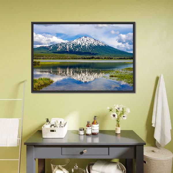 Mount Bachelor In Oregon Canvas Wall Art-3 Horizontal-Gallery Wrap-25" x 16"-Tiaracle