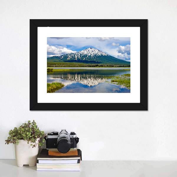 Mount Bachelor In Oregon Canvas Wall Art-3 Horizontal-Gallery Wrap-25" x 16"-Tiaracle