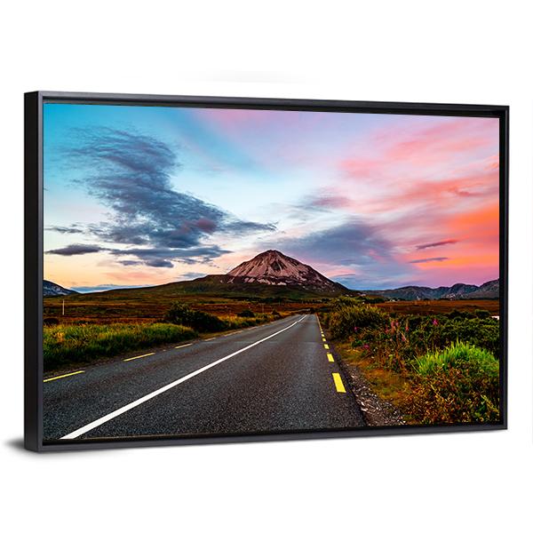 Mount Errigal At Sunset Canvas Wall Art-3 Horizontal-Gallery Wrap-25" x 16"-Tiaracle