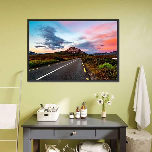 Mount Errigal At Sunset Canvas Wall Art-3 Horizontal-Gallery Wrap-25" x 16"-Tiaracle