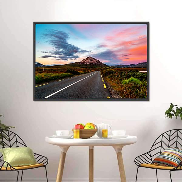 Mount Errigal At Sunset Canvas Wall Art-3 Horizontal-Gallery Wrap-25" x 16"-Tiaracle
