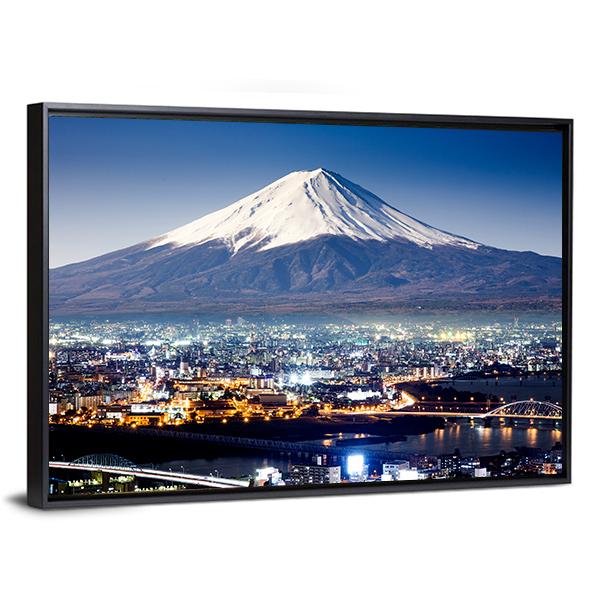 Mount Fuji From City Canvas Wall Art-3 Horizontal-Gallery Wrap-25" x 16"-Tiaracle