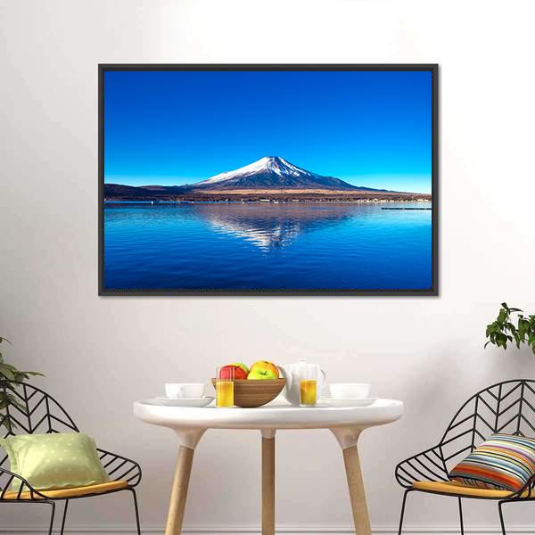 Mount Fuji & Lake Yamanaka Canvas Wall Art-3 Horizontal-Gallery Wrap-25" x 16"-Tiaracle