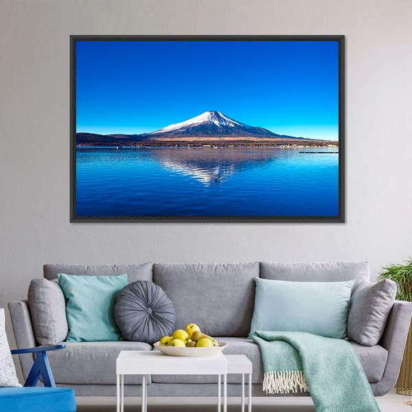 Mount Fuji & Lake Yamanaka Canvas Wall Art-3 Horizontal-Gallery Wrap-25" x 16"-Tiaracle