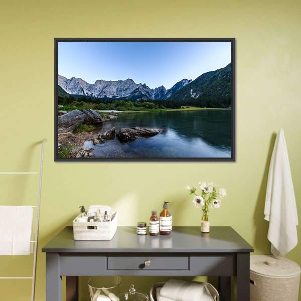 Mount Mangart In Italian Alps Canvas Wall Art-3 Horizontal-Gallery Wrap-25" x 16"-Tiaracle