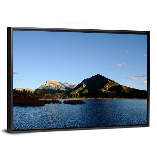 Mount Rundle & Vermilion Lake Canvas Wall Art-3 Horizontal-Gallery Wrap-25" x 16"-Tiaracle