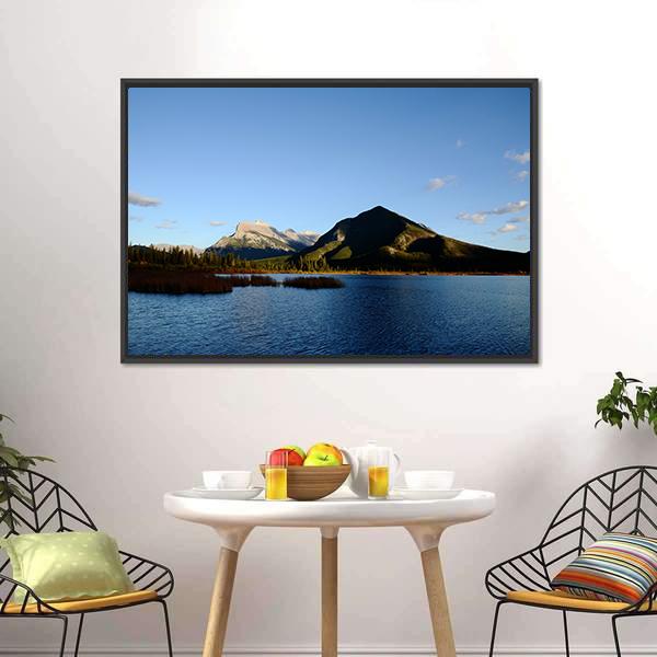 Mount Rundle & Vermilion Lake Canvas Wall Art-3 Horizontal-Gallery Wrap-25" x 16"-Tiaracle
