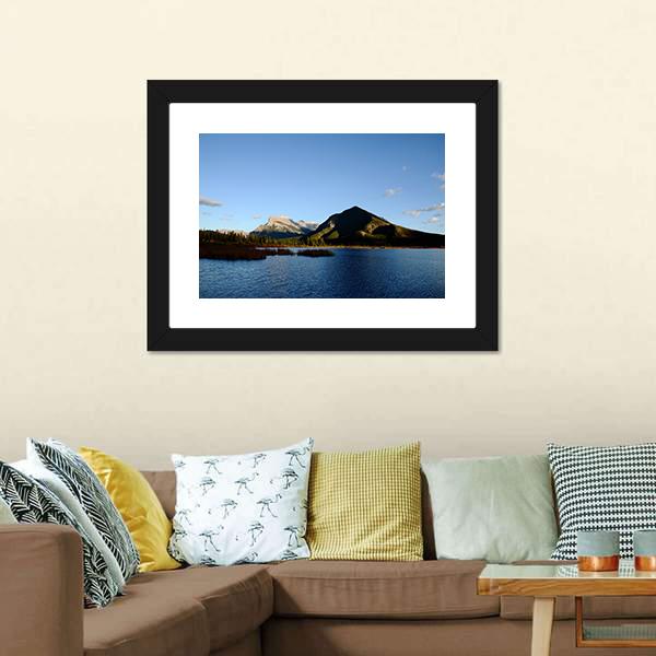 Mount Rundle & Vermilion Lake Canvas Wall Art-3 Horizontal-Gallery Wrap-25" x 16"-Tiaracle