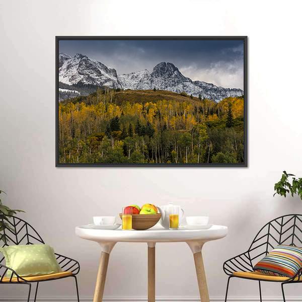 Mount Sneffels In Autumn Canvas Wall Art-3 Horizontal-Gallery Wrap-25" x 16"-Tiaracle