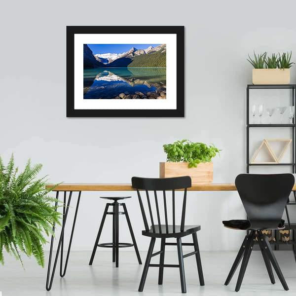 Mount Victoria From Lake Canvas Wall Art-3 Horizontal-Gallery Wrap-25" x 16"-Tiaracle