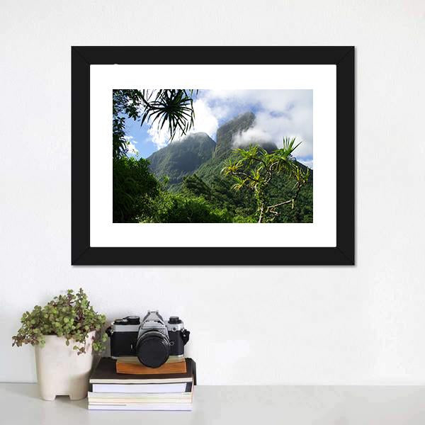 Mountain & Jungle Tahiti Canvas Wall Art-3 Horizontal-Gallery Wrap-25" x 16"-Tiaracle