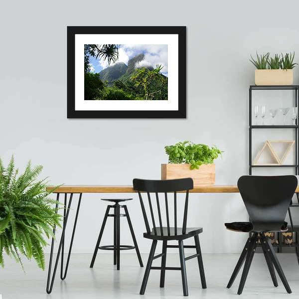 Mountain & Jungle Tahiti Canvas Wall Art-3 Horizontal-Gallery Wrap-25" x 16"-Tiaracle