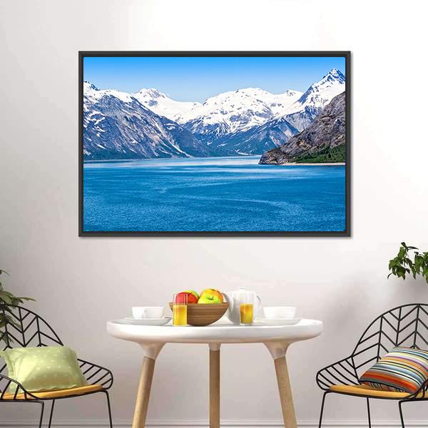 Mountain & Ocean Water Canvas Wall Art-3 Horizontal-Gallery Wrap-25" x 16"-Tiaracle