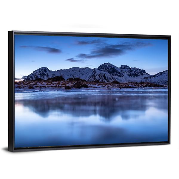 Mountain Ridge & Lake Canvas Wall Art-3 Horizontal-Gallery Wrap-25" x 16"-Tiaracle
