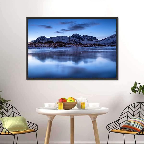 Mountain Ridge & Lake Canvas Wall Art-3 Horizontal-Gallery Wrap-25" x 16"-Tiaracle