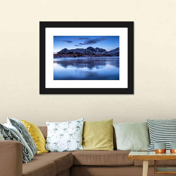 Mountain Ridge & Lake Canvas Wall Art-3 Horizontal-Gallery Wrap-25" x 16"-Tiaracle