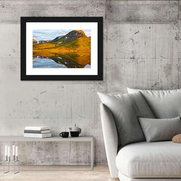 Mountains & Lake Norway Canvas Wall Art-3 Horizontal-Gallery Wrap-25" x 16"-Tiaracle