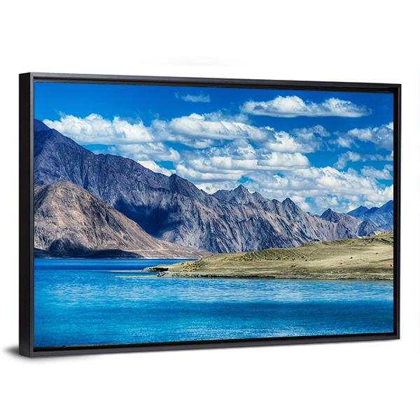 Mountains & Pangong Lake Canvas Wall Art-5 Horizontal-Gallery Wrap-22" x 12"-Tiaracle