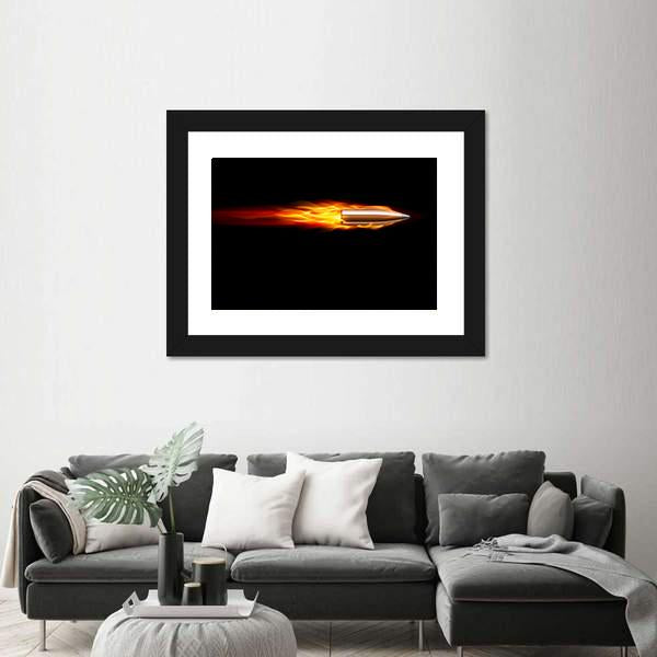 Moving Red Fiery Bullet Canvas Wall Art-5 Horizontal-Gallery Wrap-22" x 12"-Tiaracle