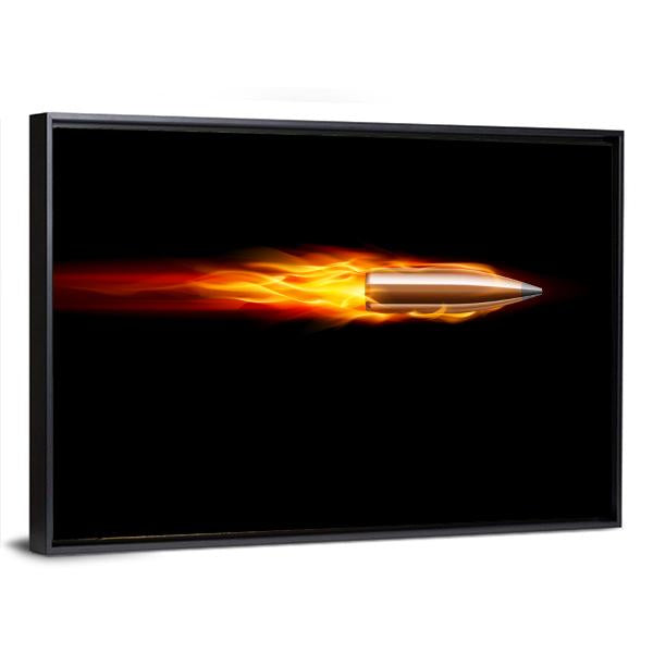 Moving Red Fiery Bullet Canvas Wall Art-5 Horizontal-Gallery Wrap-22" x 12"-Tiaracle