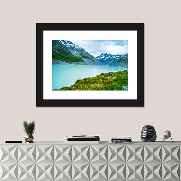 Mt Cook & Lake Canvas Wall Art-5 Horizontal-Gallery Wrap-22" x 12"-Tiaracle