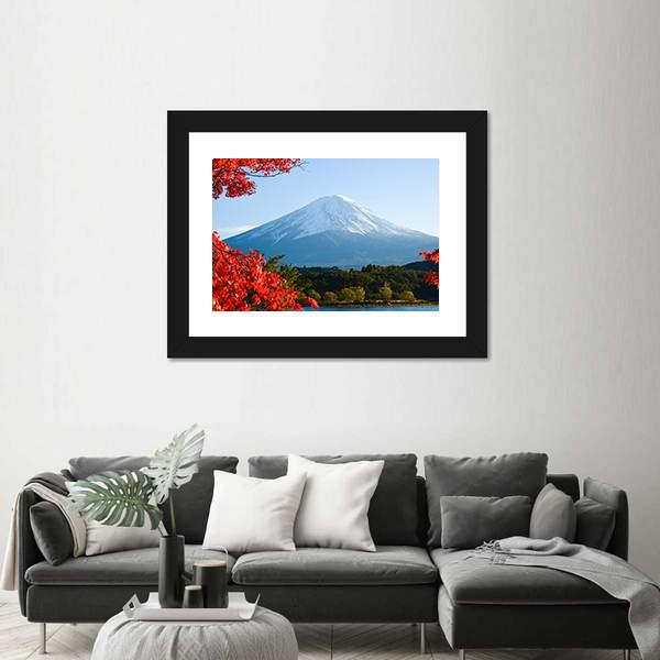 Mt Fuji In Autumn Canvas Wall Art-5 Horizontal-Gallery Wrap-22" x 12"-Tiaracle