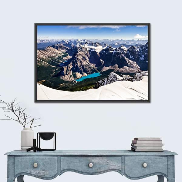 Mt Temple Canada Canvas Wall Art-5 Horizontal-Gallery Wrap-22" x 12"-Tiaracle