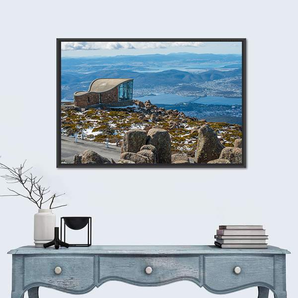 Mt Wellington & Hobart City Canvas Wall Art-3 Horizontal-Gallery Wrap-25" x 16"-Tiaracle