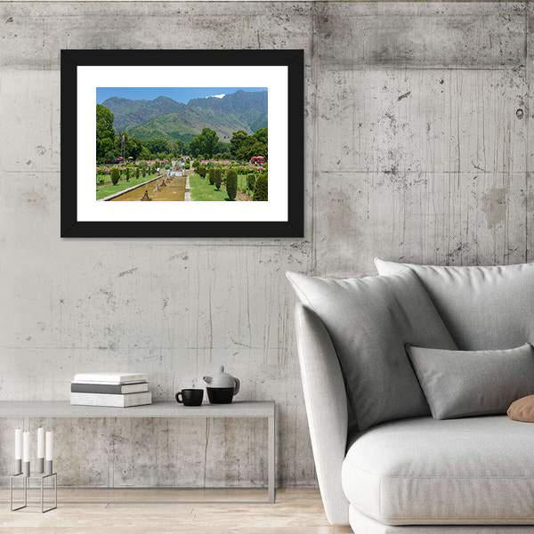 Mughal Garden In Srinagar Canvas Wall Art-3 Horizontal-Gallery Wrap-25" x 16"-Tiaracle