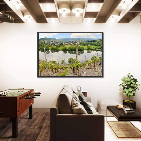 Mulheim Village & River Canvas Wall Art-3 Horizontal-Gallery Wrap-25" x 16"-Tiaracle