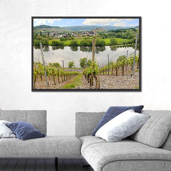 Mulheim Village & River Canvas Wall Art-3 Horizontal-Gallery Wrap-25" x 16"-Tiaracle