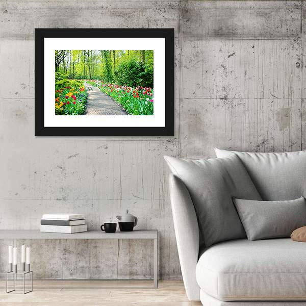 Multicolored Tulips In Keukenhof Gardens Canvas Wall Art-3 Horizontal-Gallery Wrap-25" x 16"-Tiaracle